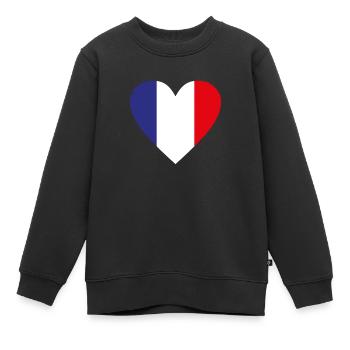 Frankreich - Kinder Premium Organic Sweatshirt - Schwarz - Vorne - AI Model Kid Female (0cm)