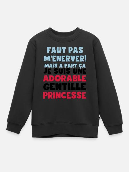 une adorable gentille princesse - Sweat Premium enfant bio - noir