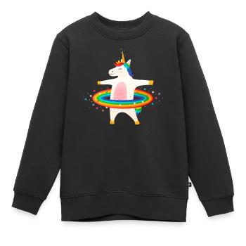 Unicorn Hooping - Hula Hoop - Kinder Premium Organic Sweatshirt - Schwarz - Vorne - AI Model Kid Female (0cm)