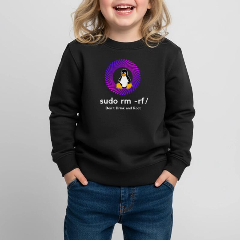 Computer Sys admin Pinguin Nerd pc sudo rm -rf cod Kinder Premium Organic Sweatshirt