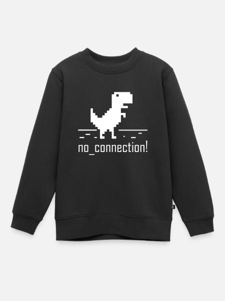 Keine Verbindung Computer Error Nerd Dinosaurier - Kinder Premium Organic Sweatshirt - Schwarz