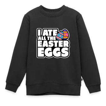 J'ai tous les œufs mangés cadeau lièvre - Sweat Premium enfant bio - noir - Devant - AI Model Kid Female (0cm)