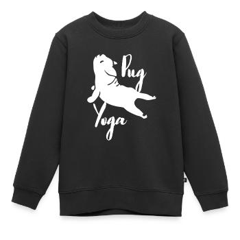 Pug Makes Yoga Gift Rest Ingenuity Dog Puppy Spirit - Kids Premium Organic Sweatshirt - black - Front - AI Model Kid Female (0cm)