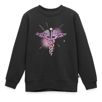 Krankenschwester Symbol medizinisch Medizin Arzt - Kinder Premium Organic Sweatshirt - Schwarz - Vorne - AI Model Kid Female (0cm)