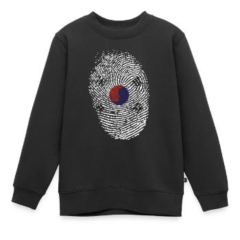 Korea - Kinder Premium Organic Sweatshirt - Schwarz - Vorne - AI Model Kid Female (0cm)