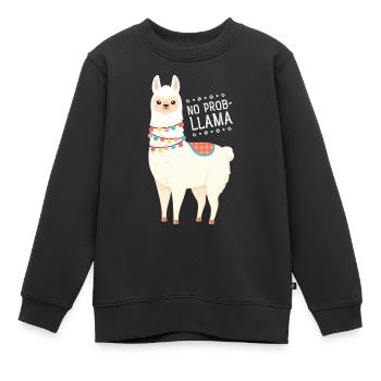 No Prob- Lllama - Kinder Premium Organic Sweatshirt - Schwarz - Vorne - AI Model Kid Female (0cm)