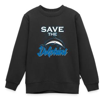 Rettet die Delphine Klimawandel Ozean Meer Tiere - Kinder Premium Organic Sweatshirt - Schwarz - Vorne - AI Model Kid Female (0cm)