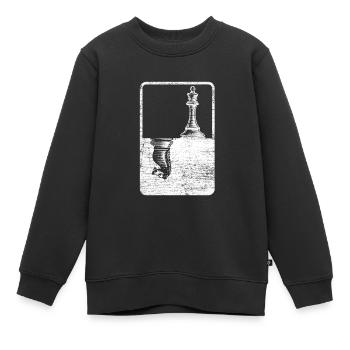Jeu d’échecs jeu plaisir - Sweat Premium enfant bio - noir - Devant - AI Model Kid Female (0cm)