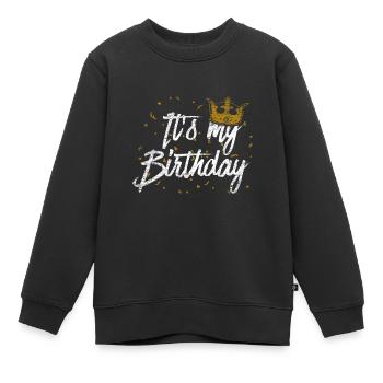 Anniversaire couronne princesse fille fille enfant - Sweat Premium enfant bio - noir - Devant - AI Model Kid Female (0cm)