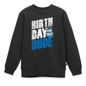 Birthday birthday present gift - Kids Premium Organic Sweatshirt - black - Front - AI Model Kid Female (0cm)
