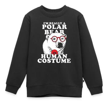 Polar Bär Eisbäre Geschenk Nordpol Fisch Wasser - Kinder Premium Organic Sweatshirt - Schwarz - Vorne - AI Model Kid Female (0cm)