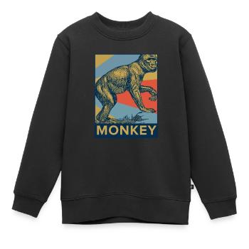 Affe Primaten Schimpanse Gorilla Tier Geschenk - Kinder Premium Organic Sweatshirt - Schwarz - Vorne - AI Model Kid Female (0cm)