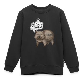 Wombat Animal Australie Lifestyle Cadeau - Sweat Premium enfant bio - noir - Devant - AI Model Kid Female (0cm)