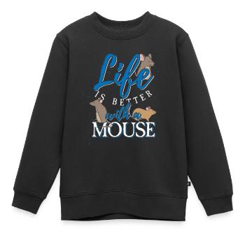 Souris animal de compagnie rat animal nature cadeau rongeur - Sweat Premium enfant bio - noir - Devant - AI Model Kid Female (0cm)