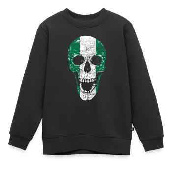 Nigeria - Sweat Premium enfant bio - noir - Devant - AI Model Kid Female (0cm)