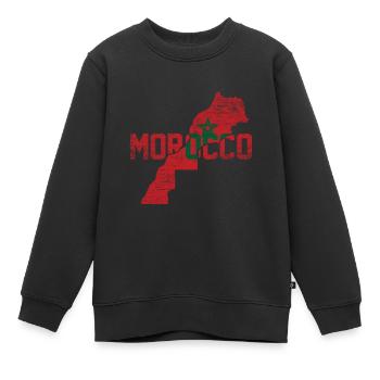 Maroc - Sweat Premium enfant bio - noir - Devant - AI Model Kid Female (0cm)