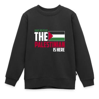 Palestine - Sweat Premium enfant bio - noir - Devant - AI Model Kid Female (0cm)