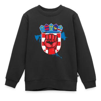 Kroatien - Kinder Premium Organic Sweatshirt - Schwarz - Vorne - AI Model Kid Female (0cm)