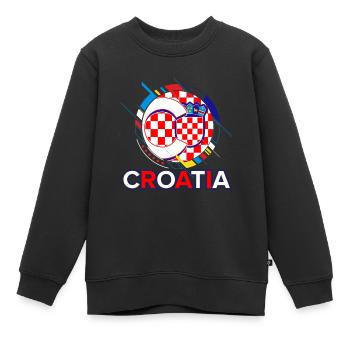 Kroatien - Kinder Premium Organic Sweatshirt - Schwarz - Vorne - AI Model Kid Female (0cm)