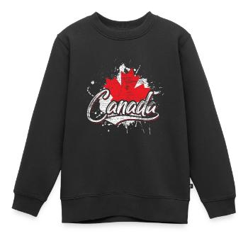 Kanada - Kinder Premium Organic Sweatshirt - Schwarz - Vorne - AI Model Kid Female (0cm)