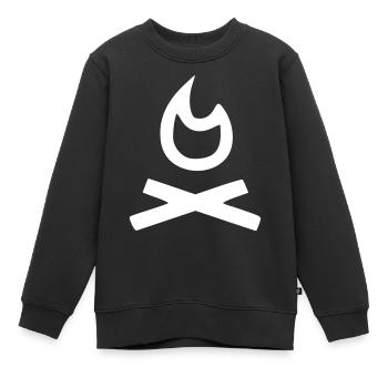 campfire - Kids Premium Organic Sweatshirt - black - Front - AI Model Kid Female (0cm)
