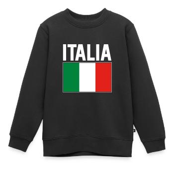 Drapeau italien - Sweat Premium enfant bio - noir - Devant - AI Model Kid Female (0cm)