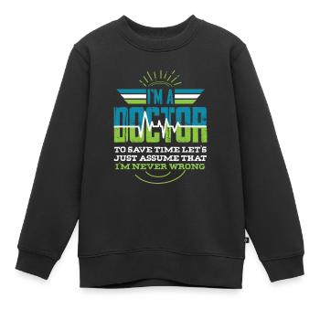 Arzt Pfleger Krankenschwester Krankenhaus Medizin - Kinder Premium Organic Sweatshirt - Schwarz - Vorne - AI Model Kid Female (0cm)