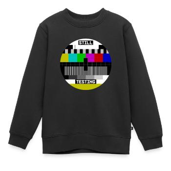 Écran de test d’image de test Still Testing - Sweat Premium enfant bio - noir - Devant - AI Model Kid Female (0cm)