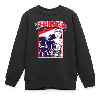 Thailand - Kinder Premium Organic Sweatshirt - Schwarz - Vorne - AI Model Kid Female (0cm)