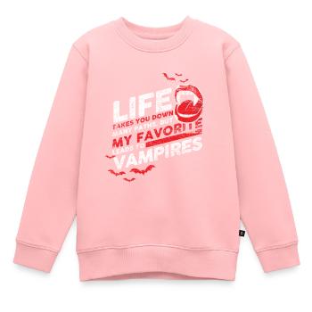 vampire - Sweat Premium enfant bio - rose - Devant - AI Model Kid Female (0cm)