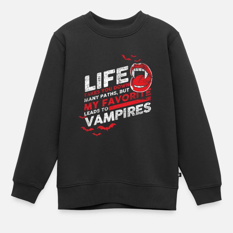 vampire - Sweat Premium enfant bio - noir