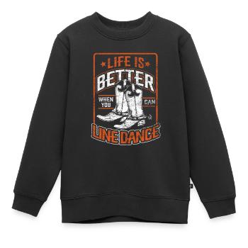 Line Dance - Kinder Premium Organic Sweatshirt - Schwarz - Vorne - AI Model Kid Female (0cm)