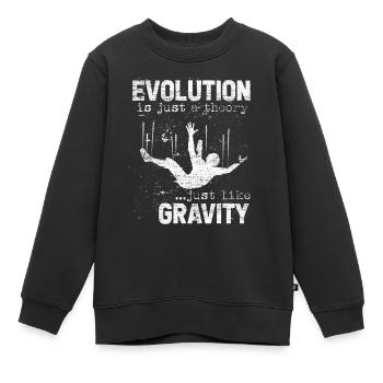 Evolution Darwin Forschung Wissenschaft Theorie - Kinder Premium Organic Sweatshirt - Schwarz - Vorne - AI Model Kid Female (0cm)
