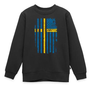 Drapeau des États-Unis - Sweat Premium enfant bio - noir - Devant - AI Model Kid Female (0cm)