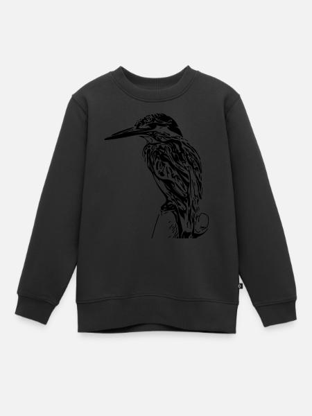 martin-pêcheur - Sweat Premium enfant bio - noir