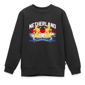 Niederlande - Kinder Premium Organic Sweatshirt - Schwarz - Vorne - AI Model Kid Female (0cm)