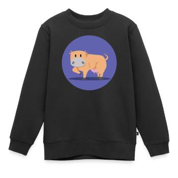 Stehende Kuh - Kinder Premium Organic Sweatshirt - Schwarz - Vorne - AI Model Kid Female (0cm)