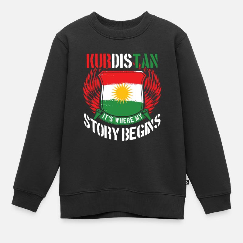 Kurdistan - Sweat Premium enfant bio - noir