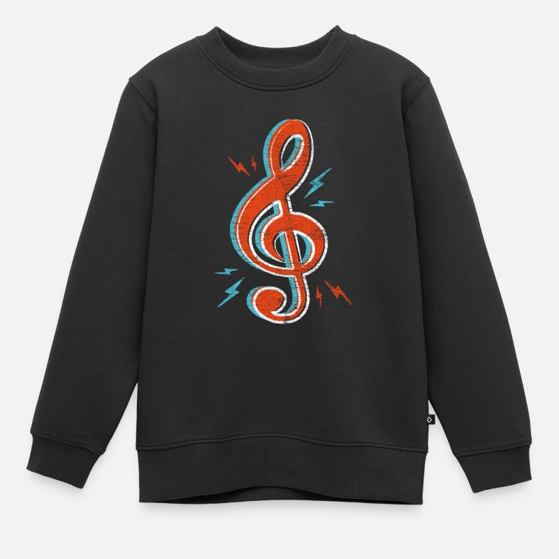 clef de sol - Sweat Premium enfant bio - noir