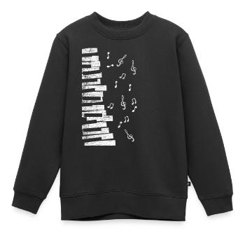Clavier piano clavier aile piano mus - Sweat Premium enfant bio - noir - Devant - AI Model Kid Female (0cm)