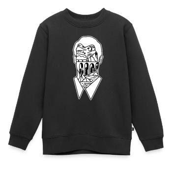 Cadeau nature pont face wanderlust cadeau - Sweat Premium enfant bio - noir - Devant - AI Model Kid Female (0cm)