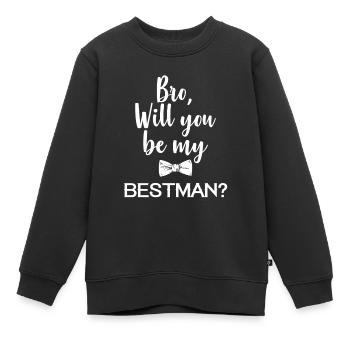 Bruder des Bräutigam - Hochzeit Familie Bro - Kinder Premium Organic Sweatshirt - Schwarz - Vorne - AI Model Kid Female (0cm)