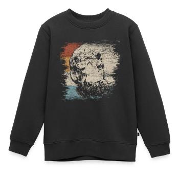 Nilpferd - Kinder Premium Organic Sweatshirt - Schwarz - Vorne - AI Model Kid Female (0cm)