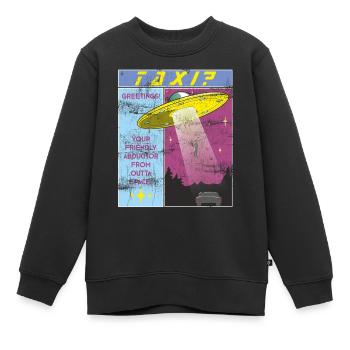 Alien taxi? Pirate de l'air drôle de l'espace - Sweat Premium enfant bio - noir - Devant - AI Model Kid Female (0cm)
