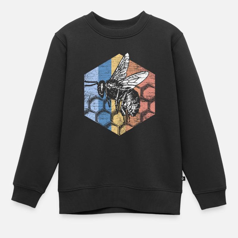 bee - Kids Premium Organic Sweatshirt - black