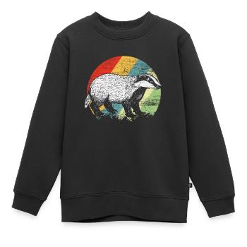 Dachs - Kinder Premium Organic Sweatshirt - Schwarz - Vorne - AI Model Kid Female (0cm)