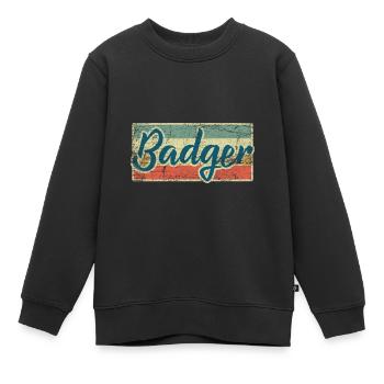 blaireau - Sweat Premium enfant bio - noir - Devant - AI Model Kid Female (0cm)