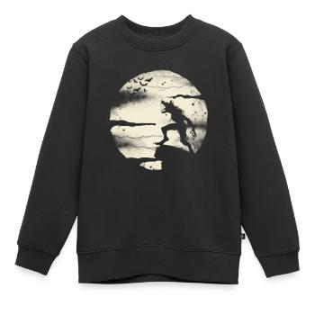 Werewolf With The Full Moon - Kids Premium Organic Sweatshirt - black - Front - AI Model Kid Female (0cm)