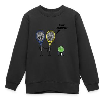 Tennis racket - Kids Premium Organic Sweatshirt - black - Front - AI Model Kid Female (0cm)