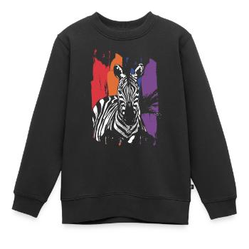 Zebra - Kinder Premium Organic Sweatshirt - Schwarz - Vorne - AI Model Kid Female (0cm)